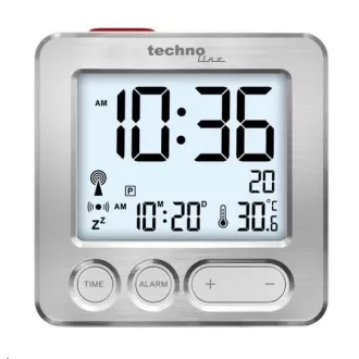 TechnoLine WT 265 digitální budík s teploměrem, stříbrný