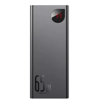 Baseus Adaman Metal Power Banka s digitálním displejem QC + PD 20000mAh 65W, černá + USB-A/USB-C kabel 30cm, černá Baseus Adaman Metal Power Banka s digitálním displejem QC + PD 20000mAh 65W, černá + USB-A/USB-C kabel 30cm, černá