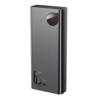 Baseus Adaman Metal Power Banka s digitálním displejem QC + PD 20000mAh 65W, černá + USB-A/USB-C kabel 30cm, černá