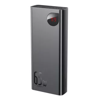 Baseus Adaman Metal Power Banka s digitálním displejem QC + PD 20000mAh 65W, černá + USB-A/USB-C kabel 30cm, černá Baseus Adaman Metal Power Banka s digitálním displejem QC + PD 20000mAh 65W, černá + USB-A/USB-C kabel 30cm, černá