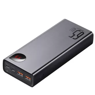 Baseus Adaman Metal Power Banka s digitálním displejem QC + PD 20000mAh 65W, černá + USB-A/USB-C kabel 30cm, černá Baseus Adaman Metal Power Banka s digitálním displejem QC + PD 20000mAh 65W, černá + USB-A/USB-C kabel 30cm, černá