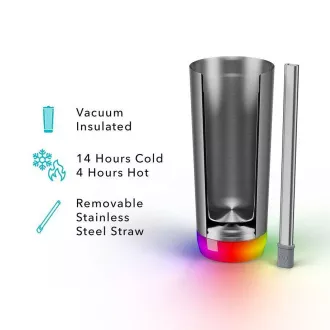 HidrateSpark Pro Tumbler – Chytrá hydratační lahev, 592 ml, nerezová