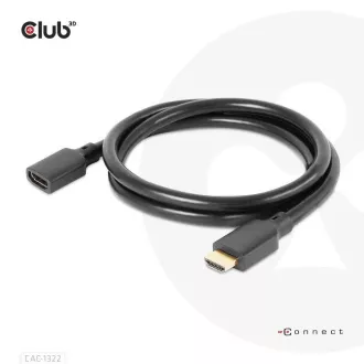 Club3D prodlužovací Ultra rychlý HDMI kabel, 4K120Hz, 8K60Hz, 48Gbps, M/F, 1m, 30 AWG