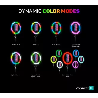 CONNECT IT Streaming Box Selfie10Ring kruhové 10" RGB LED světlo