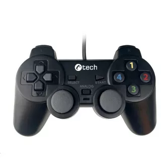 C-TECH gamepad Callon pro PC/PS3, 2x analog, X-input, vibrační, 1, 8m kabel, USB