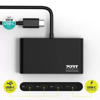 PORT hub USB-C s porty 3x USB-C 3.1 + 1x USB-C 100 W PD