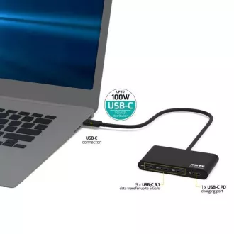PORT hub USB-C s porty 3x USB-C 3.1 + 1x USB-C 100 W PD