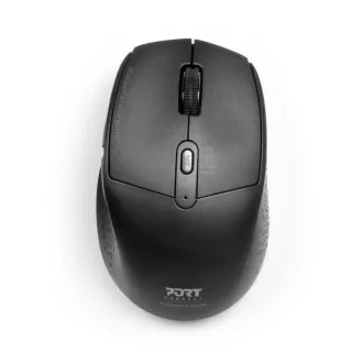 PORT dobíjecí myš s duálním bezdrátovým připojením, BT, 2, 4 GHz, USB-A/C, černá