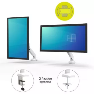 PORT držák na monitor na hranu stolu, VESA do 32", 1 rameno, bílá