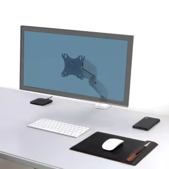 PORT držák na monitor na hranu stolu, VESA do 32", 1 rameno, bílá