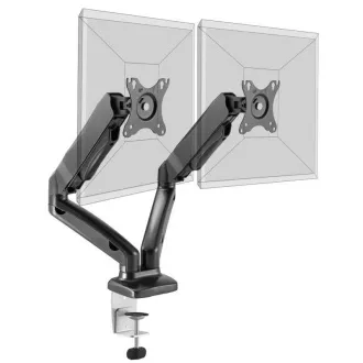 PORT držák na monitor na hranu stolu, VESA do 32", 2 ramena, šedá