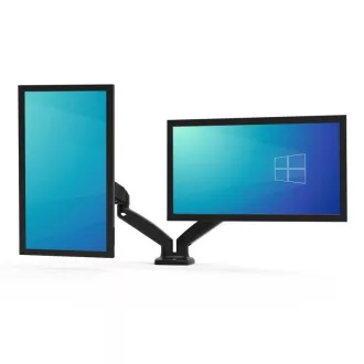 PORT držák na monitor na hranu stolu, VESA do 32", 2 ramena, šedá