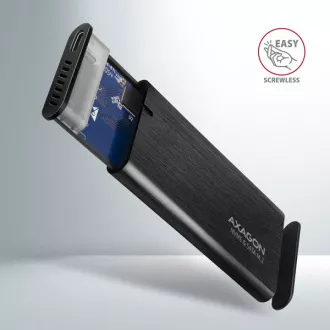 AXAGON EEM2-SB2, USB-C 3.2 Gen 2 - M.2 NVMe & SATA SSD kovový RAW box, bezšroubkový, černý