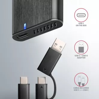 AXAGON EEM2-SB2, USB-C 3.2 Gen 2 - M.2 NVMe & SATA SSD kovový RAW box, bezšroubkový, černý