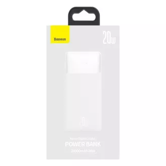 Baseus Bipow powerbanka s digitálním displejem 20000mAh 20W bílá