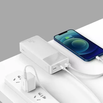 Baseus Bipow powerbanka s digitálním displejem 30000mAh 15W bílá
