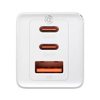 Baseus GaN5 Pro rychlonabíjecí adaptér 2x USB-C + USB-A 65W bílá