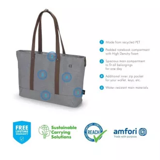 DICOTA Shopper Eco MOTION 13-14.1" light grey