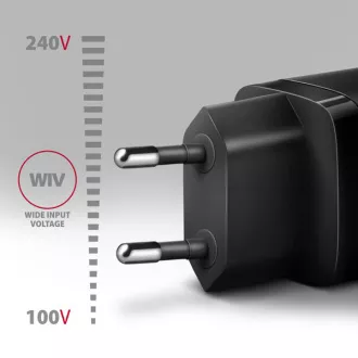 AXAGON ACU-PQ30, Sil nabíječka do sítě 30W, 2x port (USB-A + USB-C), PD3.0/PPS/QC4+/SFC/AFC/Apple, černá