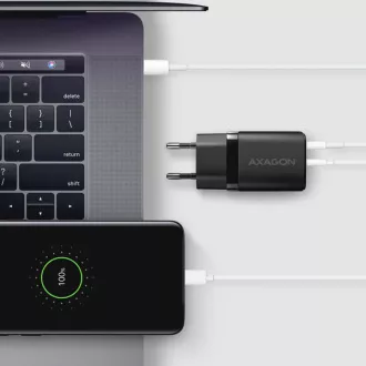 AXAGON ACU-PQ30, Sil nabíječka do sítě 30W, 2x port (USB-A + USB-C), PD3.0/PPS/QC4+/SFC/AFC/Apple, černá