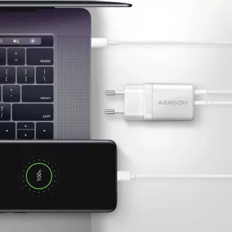 AXAGON ACU-PQ30W, Sil nabíječka do sítě 30W, 2x port (USB-A + USB-C), PD3.0/PPS/QC4+/SFC/AFC/Apple, bílá