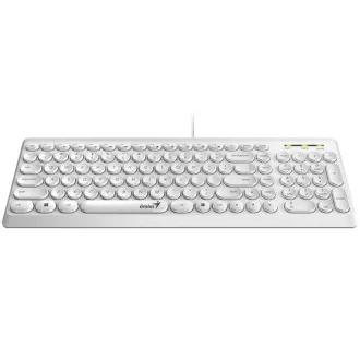 GENIUS klávesnice Slimstar Q200 White/ Drátová/ USB/ bílá/ retro design/ CZ+SK layout
