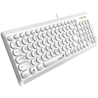 GENIUS klávesnice Slimstar Q200 White/ Drátová/ USB/ bílá/ retro design/ CZ+SK layout