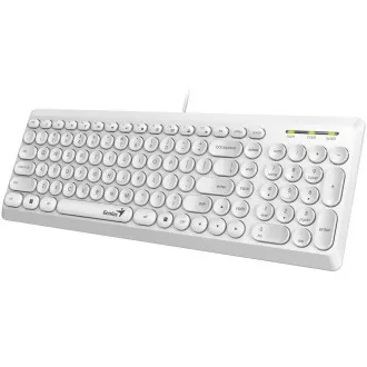 GENIUS klávesnice Slimstar Q200 White/ Drátová/ USB/ bílá/ retro design/ CZ+SK layout