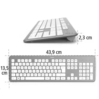 Hama bezdrátová klávesnice KW-700, stříbrná/bílá - CZ Hama bezdrátová klávesnice KW-700, stříbrná/bílá - CZ