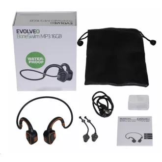 EVOLVEO bezdrátová sluchátka BoneSwim MP3 16GB, na lícní kosti, oranžová
