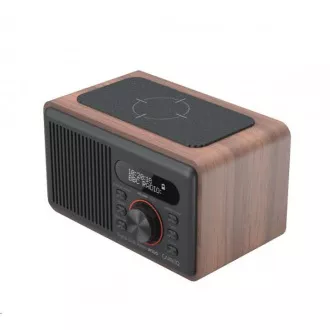 CARNEO W100 Rádio DAB+, FM, BT, Wireless charging, wood