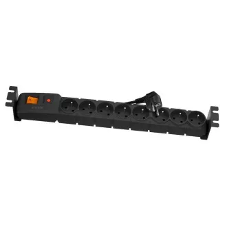 19" rozvodný panel ACAR 8x230V, vypínač, indikátor napětí, přepěťová ochrana, kabel 5m, 1, 5U 19" rozvodný panel ACAR 8x230V, vypínač, indikátor napětí, přepěťová ochrana, kabel 5m, 1, 5U