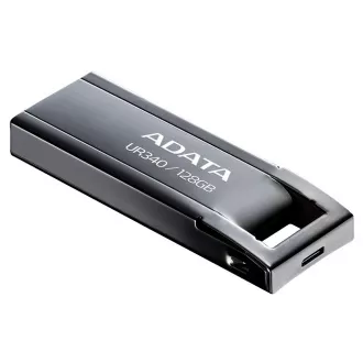 ADATA Flash Disk 128GB UR340, USB 3.2 Dash Drive, kov lesklá černá