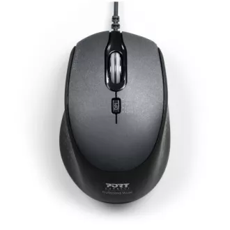 PORT optická myš SILENT, USB-A/USB-C, 3600 DPI, černá