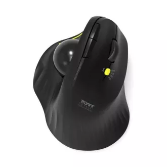 PORT bezdrátová ergonomická myš ERGONOMIC TRACKBALL, 2, 4 Ghz & Bluetooth, USB-A/C, černá