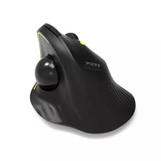 PORT bezdrátová ergonomická myš ERGONOMIC TRACKBALL, 2, 4 Ghz & Bluetooth, USB-A/C, černá