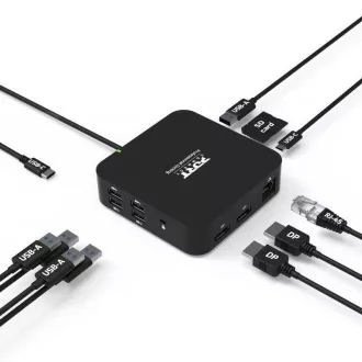 PORT dokovací stanice USB-C 10v1, 2x4K Display Port, 5x USB-A, USB-C 85W PD, Ethernet, SD PORT dokovací stanice USB-C 10v1, 2x4K Display Port, 5x USB-A, USB-C 85W PD, Ethernet, SD