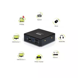 PORT dokovací stanice 8v1 USB-C, USB-A, dual video, HDMI, Ethernet, audio, USB 3.0