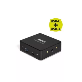 PORT dokovací stanice 8v1 USB-C, USB-A, dual video, HDMI, Ethernet, audio, USB 3.0