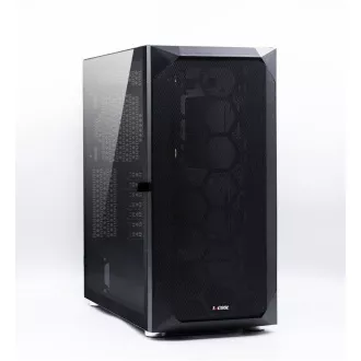 1stCOOL skříň Wind Storm Black MiddleTower ARGB, AU, USB3.0, bez zdroje, RGB fan, průhledná bočnice, černá