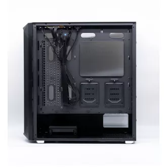 1stCOOL skříň Wind Storm Black MiddleTower ARGB, AU, USB3.0, bez zdroje, RGB fan, průhledná bočnice, černá