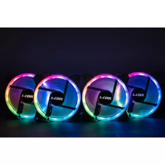 1stCOOL skříň Wind Storm Black MiddleTower ARGB, AU, USB3.0, bez zdroje, RGB fan, průhledná bočnice, černá