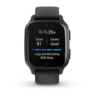 Garmin Venu Sq 2 Music, Slate / Black silicone band