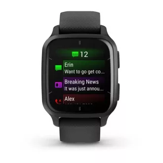 Garmin Venu Sq 2 Music, Slate / Black silicone band