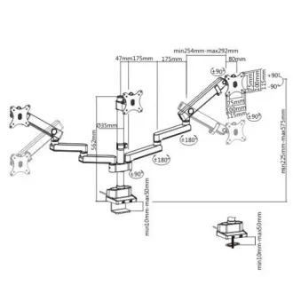 Profi stolní držák na 3 monitory Fiber Mounts M8C11 Profi stolní držák na 3 monitory Fiber Mounts M8C11