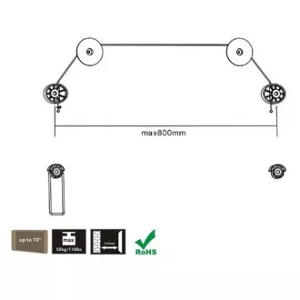 Lankový držák na Tv Fiber Mounts M5C57 Lankový držák na Tv Fiber Mounts M5C57