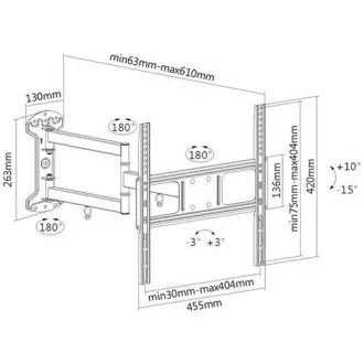 Výsuvný držák na televize Fiber Mounts Long61 Výsuvný držák na televize Fiber Mounts Long61