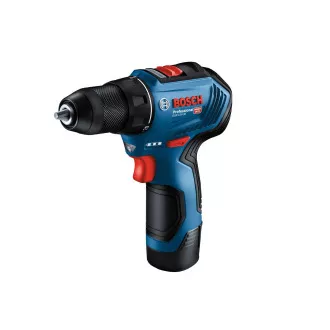 BOSCH GSR 12V-30, akumulátorový vrtací šroubovák, 0 – 420 / 0 – 1.600 ot/min, 8 mm, sada bitů a vrtáků, brašna