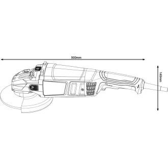 BOSCH GWS 2200, úhlová bruska, 2.200 W, 6.500 – 6.500 ot/min, 230 mm, aretovatelný spínač