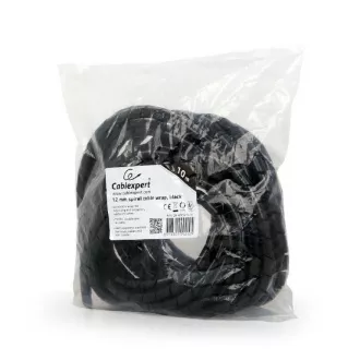 C-Tech CABLEXPERT stahovací spirála na kabely, 12mm, 10 m, černá